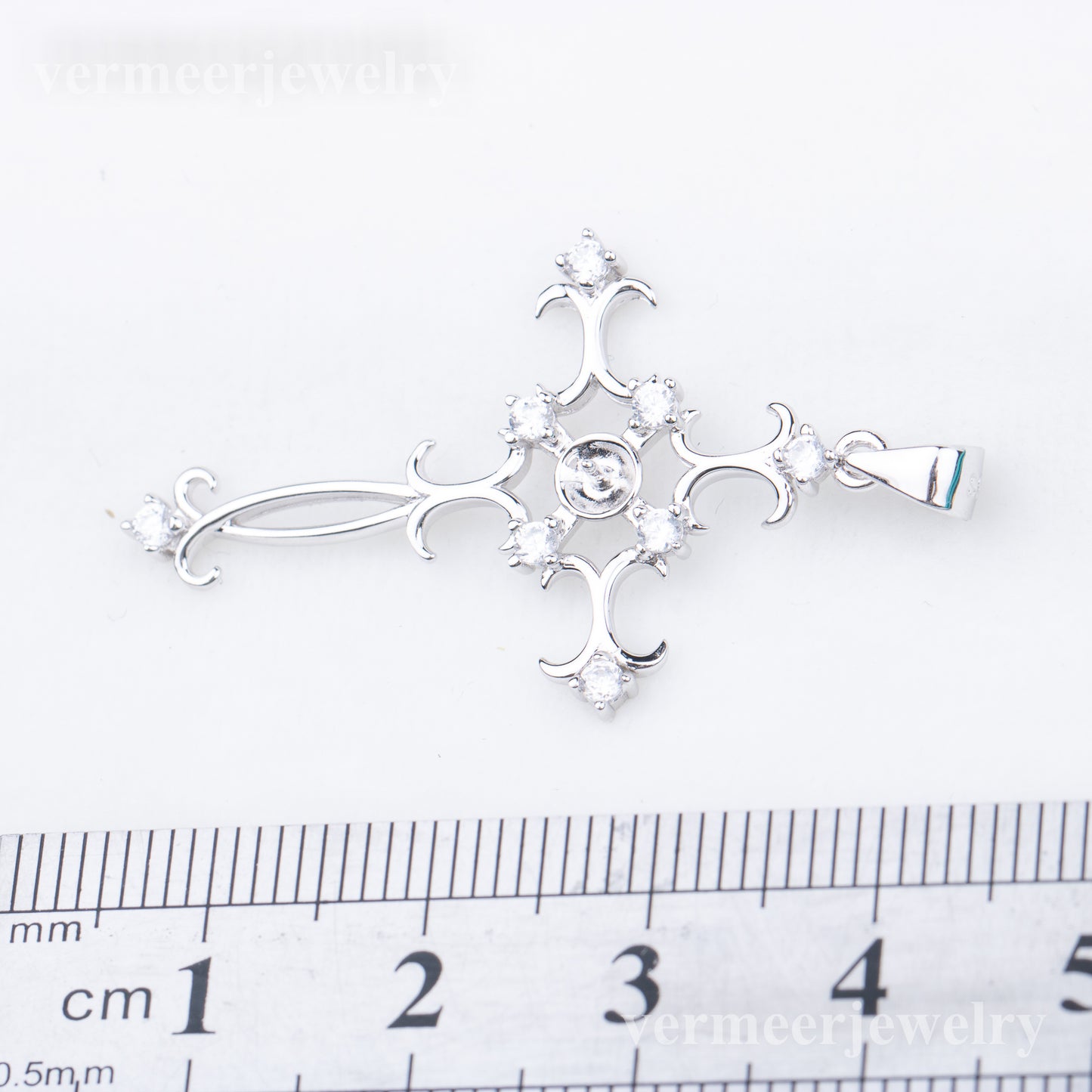 P010876 DIY 5-8mm Natural Freshwater pearl pendant 925 sterling silver cross shape necklace for women halloween jewelry