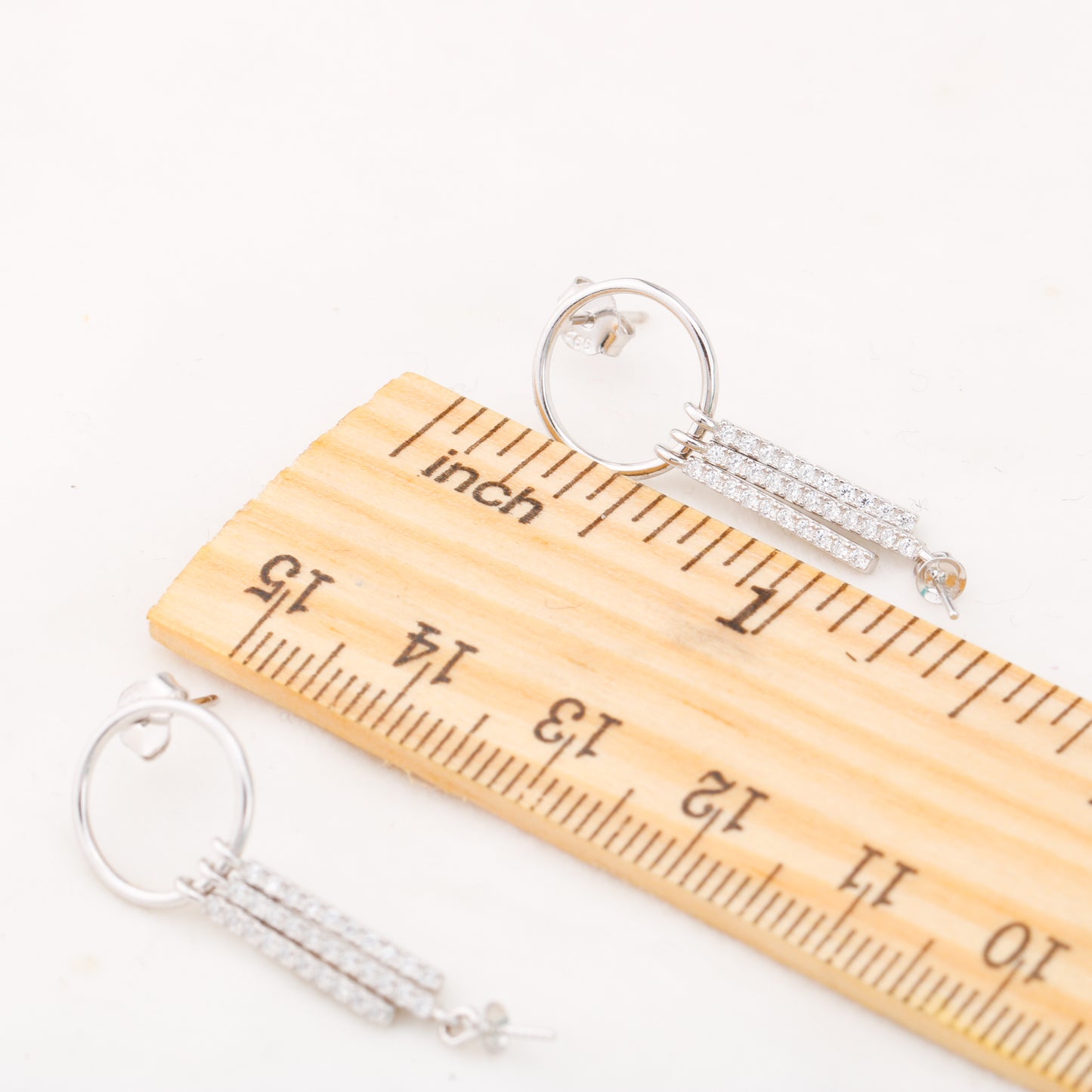 e010875 S925 pearl earring 925 sterling silver DIY 7-8mm Natural Freshwater pearl stud earring for women