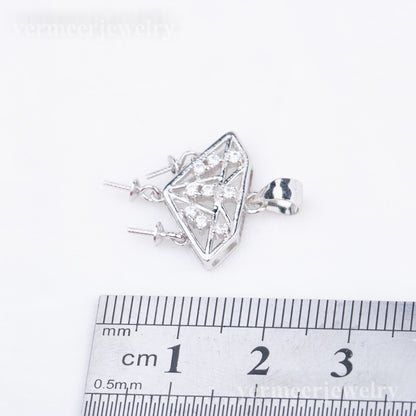 P010835 DIY 7-9mm Natural Freshwater pearl pendant accessory 925 sterling silver engagement jewelry necklace for women