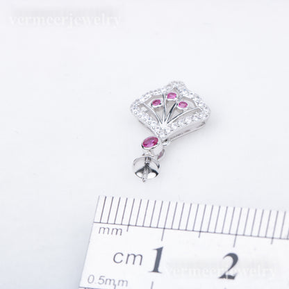 P010844 DIY 7-9mm Natural Freshwater pearl pendant accessory 925 sterling silver engagement jewelry necklace for women