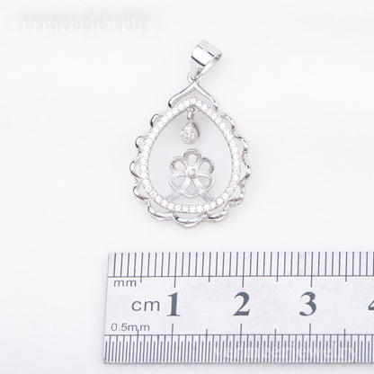 P010912  DIY 7-9mm Natural Freshwater pearl pendant accessory 925 sterling silver engagement jewelry necklace for women