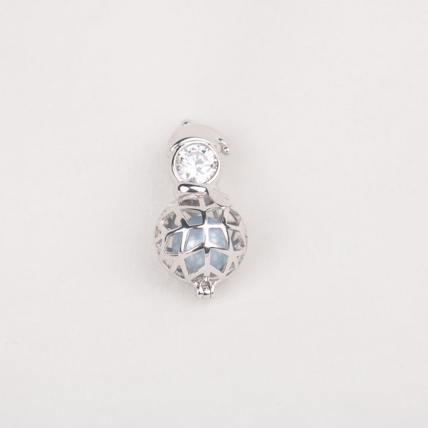 C030055 sterling silver snow man shape Freshwater pearl cage pendant necklace jewelry locket for pearl party