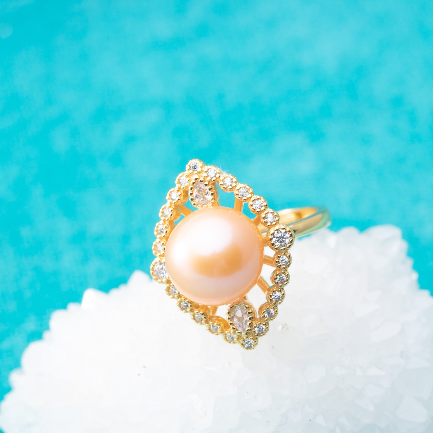 re010868 DIY 9-11mm Natural Freshwater pearl Ring accessory 925 sterling silver Adjustable size engagement ring for women