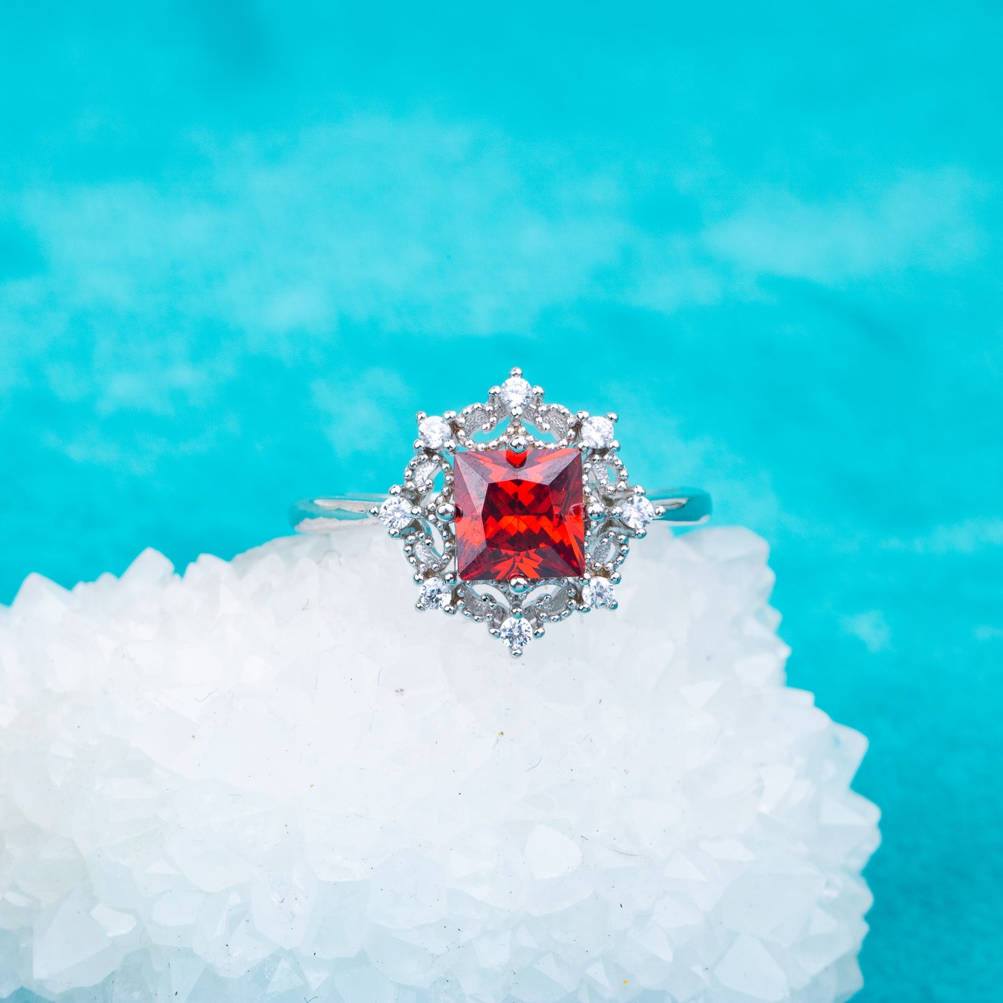 gr0008 925 sterling silver jewelry 6mm CZ stones engagement wedding rings birthday gemstone rings for woman