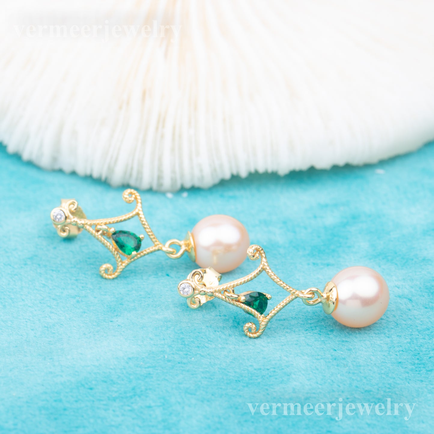 e010757 S925 pearl earring 925 sterling silver DIY 7-8mm Natural Freshwater pearl stud earring for women