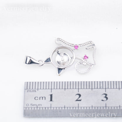 P030930 DIY 7-9mm Natural Freshwater pearl pendant accessory 925 sterling silver engagement jewelry necklace for women