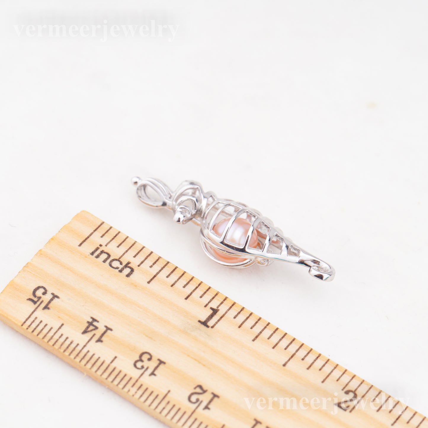 C030107 sterling silver Freshwater pearl cage pendant necklace jewelry locket for pearl party