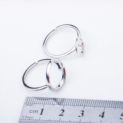 r040706 DIY 7-8mm Natural Freshwater pearl Ring accessory 925 sterling silver 2 in 1 ring for women