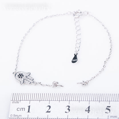 b010197 DIY 7-8mm Natural Freshwater pearl bracelet accessory 925 sterling silver adjustable chain bracelet for women