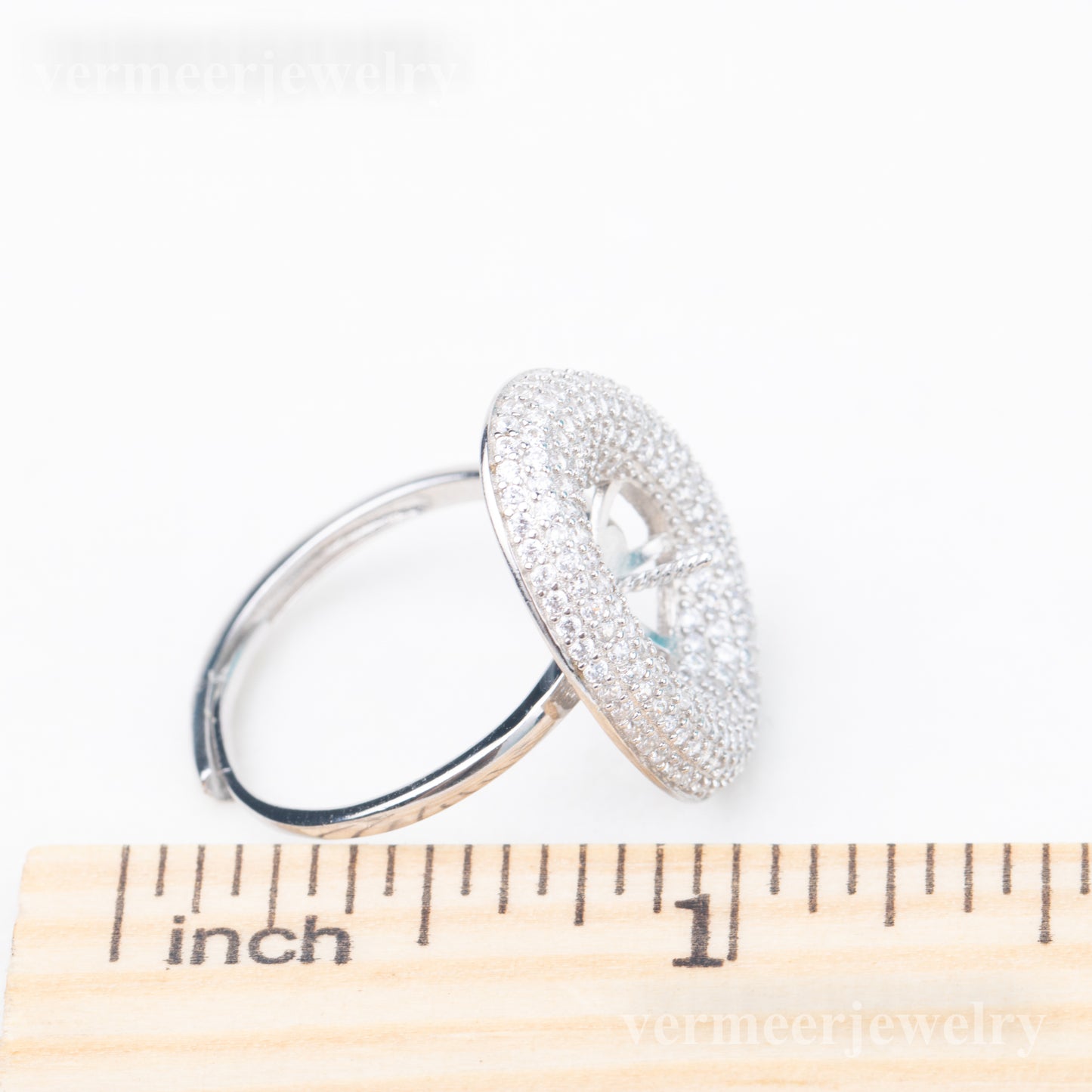 re010854DIY 9-11mm Natural Freshwater pearl Ring accessory 925 sterling silver Adjustable size engagement jewelry ring for women