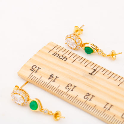 e010860 S925 pearl earring 925 sterling silver DIY 7-8mm Natural Freshwater pearl stud earring for women