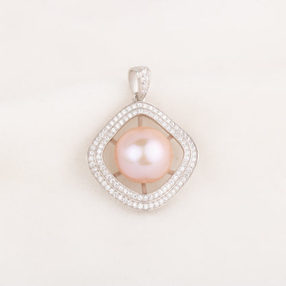 P010772 DIY 9-12mm Natural Freshwater pearl pendant accessory 925 sterling silver engagement jewelry necklace for women