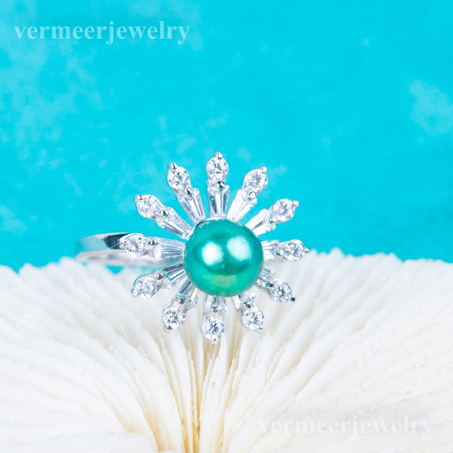 r010839 DIY 7-8mm Natural Freshwater pearl Ring accessory 925 sterling silver Adjustable size engagement jewelry ring for women