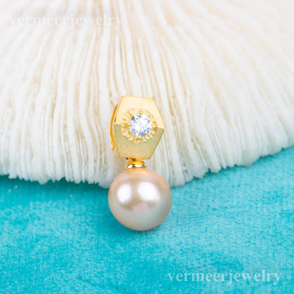 P040945 DIY 6-8mm Natural Freshwater pearl pendant accessory 925 sterling silver engagement jewelry necklace for women