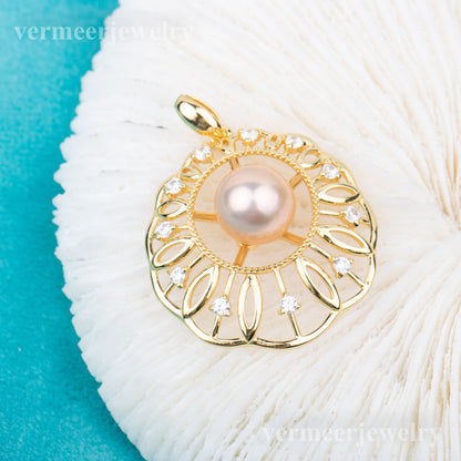 P010868 DIY 9-12mm Natural Freshwater pearl pendant accessory 925 sterling silver engagement jewelry necklace for women