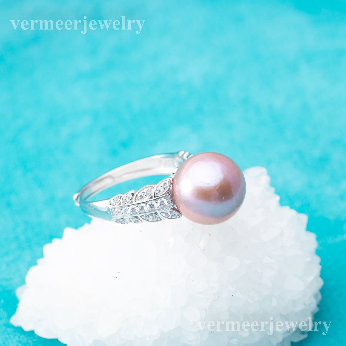 re010867 DIY 9-11mm Natural Freshwater pearl Ring accessory 925 sterling silver Adjustable size engagement ring for women