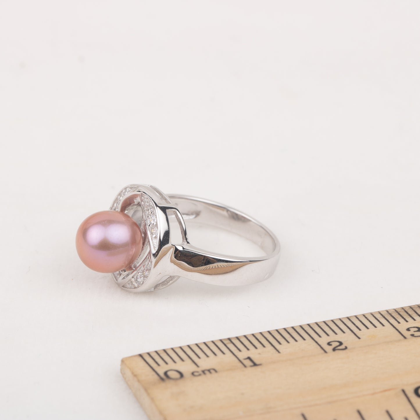 r030577 DIY 7-8mm Natural Freshwater pearl Ring accessory 925 sterling silver Adjustable size engagement jewelry ring for women