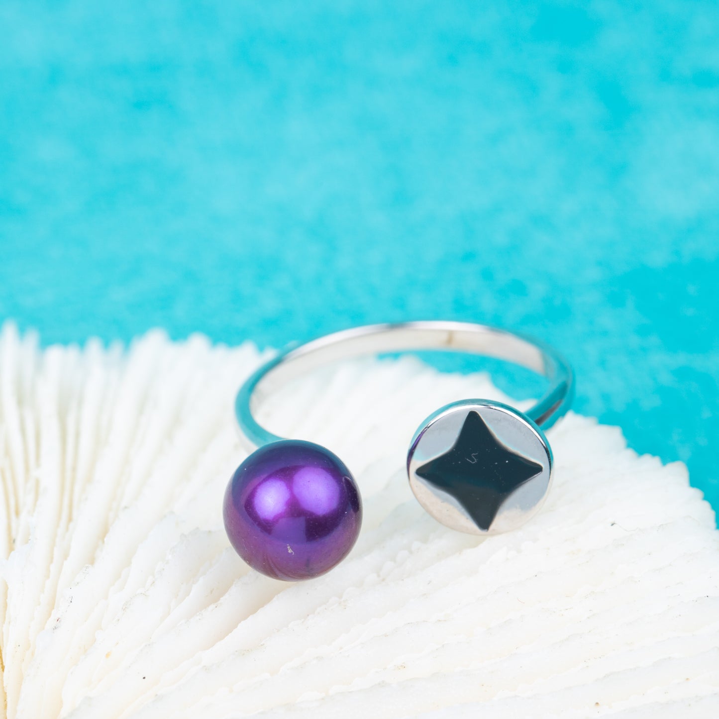 r010845 DIY 7-8mm Natural Freshwater pearl Ring accessory 925 sterling silver Adjustable size engagement jewelry ring for women