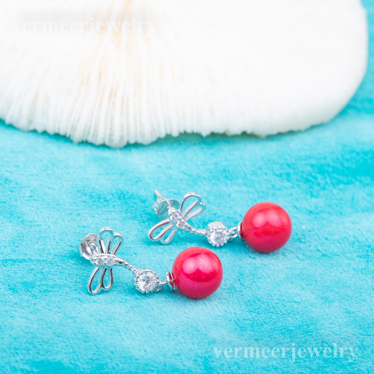 e010733 S925 pearl earring 925 sterling silver DIY 7-8mm Natural Freshwater pearl stud earring for women