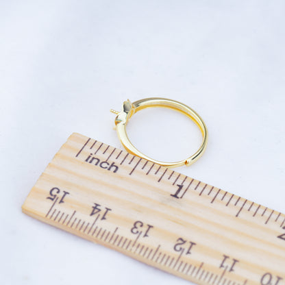 r010920 DIY 6-8mm Natural Freshwater pearl Ring accessory 925 sterling silver Adjustable size engagement jewelry ring for women