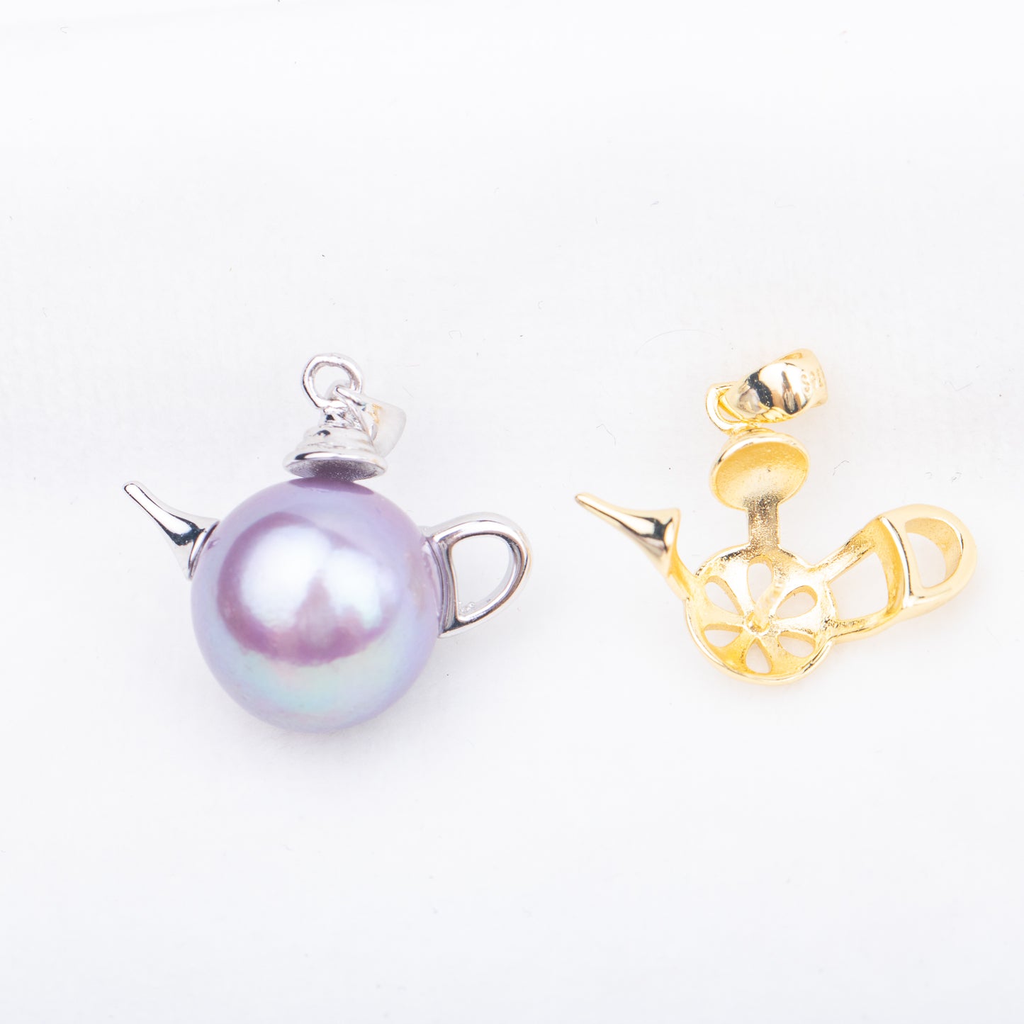 Pe010897 DIY 9-13mm Natural Freshwater pearl pendant accessory 925 sterling silver engagement jewelry necklace for women