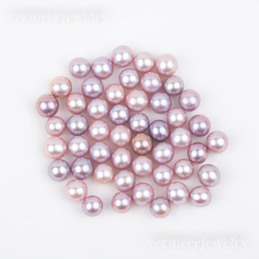 Wholesale Natural purple color 8-9mm AAAA grade loose freshwater pearl round shape no hole bead for pearl party