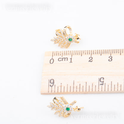 e010786 S925 pearl earring 925 sterling silver DIY 7-8mm Natural Freshwater pearl stud earring for women