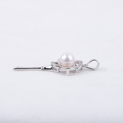 P030532 DIY 8-11mm Natural Freshwater pearl pendant accessory 925 sterling silver engagement jewelry necklace for women