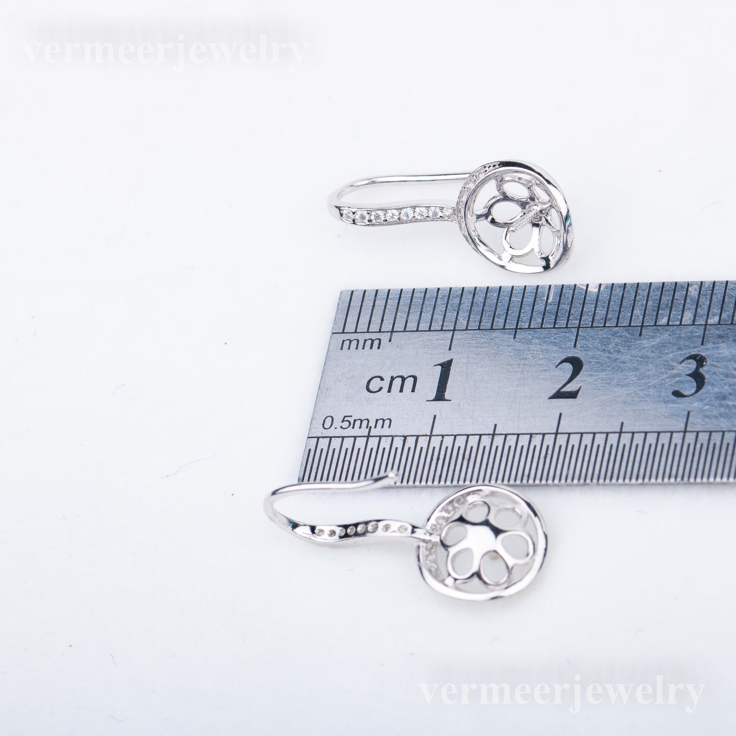 e010715 S925 pearl earring 925 sterling silver DIY 7-8mm Natural Freshwater pearl stud earring for women