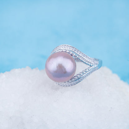 re010954 DIY 9-11mm Natural Freshwater pearl Ring accessory 925 sterling silver Adjustable size engagement ring for women