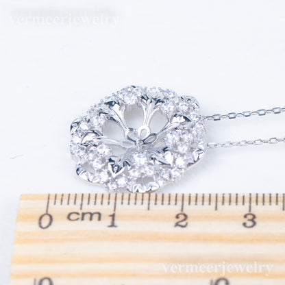 Pe01967  DIY 9-12mm Natural Freshwater pearl pendant accessory 925 sterling silver engagement jewelry necklace for women