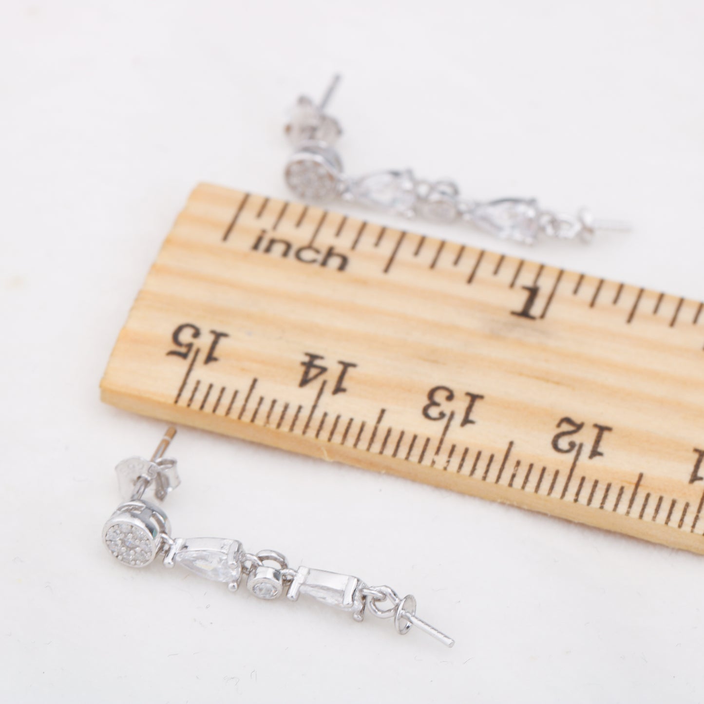 e010891 S925 pearl earring 925 sterling silver DIY 7-8mm Natural Freshwater pearl stud earring for women