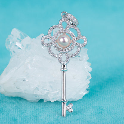 P030528 DIY 7-8mm Natural Freshwater pearl pendant accessory 925 sterling silver engagement jewelry necklace for women