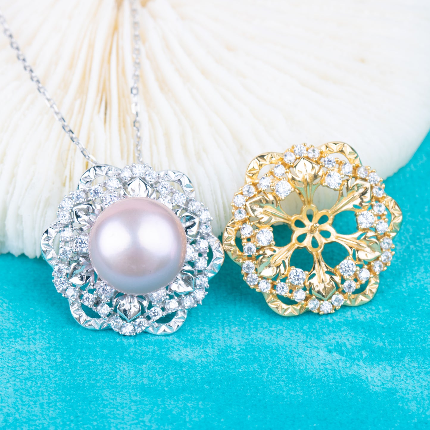 Pe01967  DIY 9-12mm Natural Freshwater pearl pendant accessory 925 sterling silver engagement jewelry necklace for women