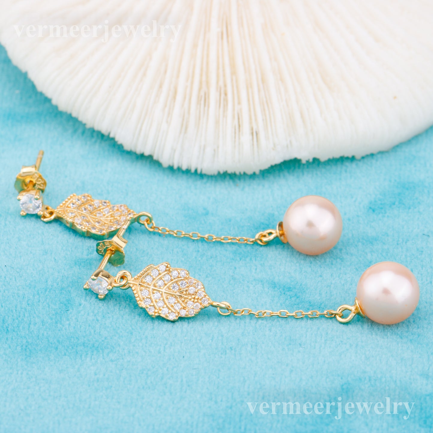 e010897 S925 pearl earring 925 sterling silver DIY 7-8mm Natural Freshwater pearl stud earring for women