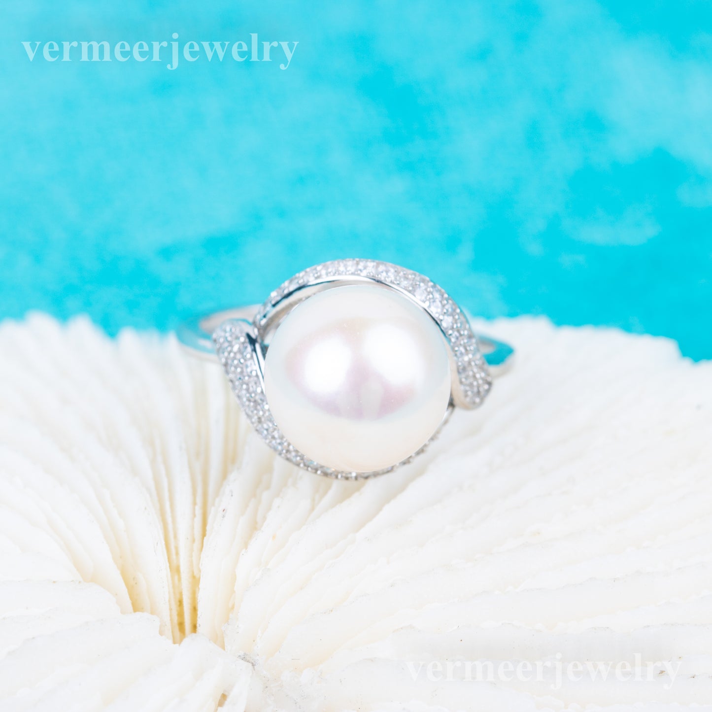 re010837DIY 9-11mm Natural Freshwater pearl Ring accessory 925 sterling silver Adjustable size engagement jewelry ring for women