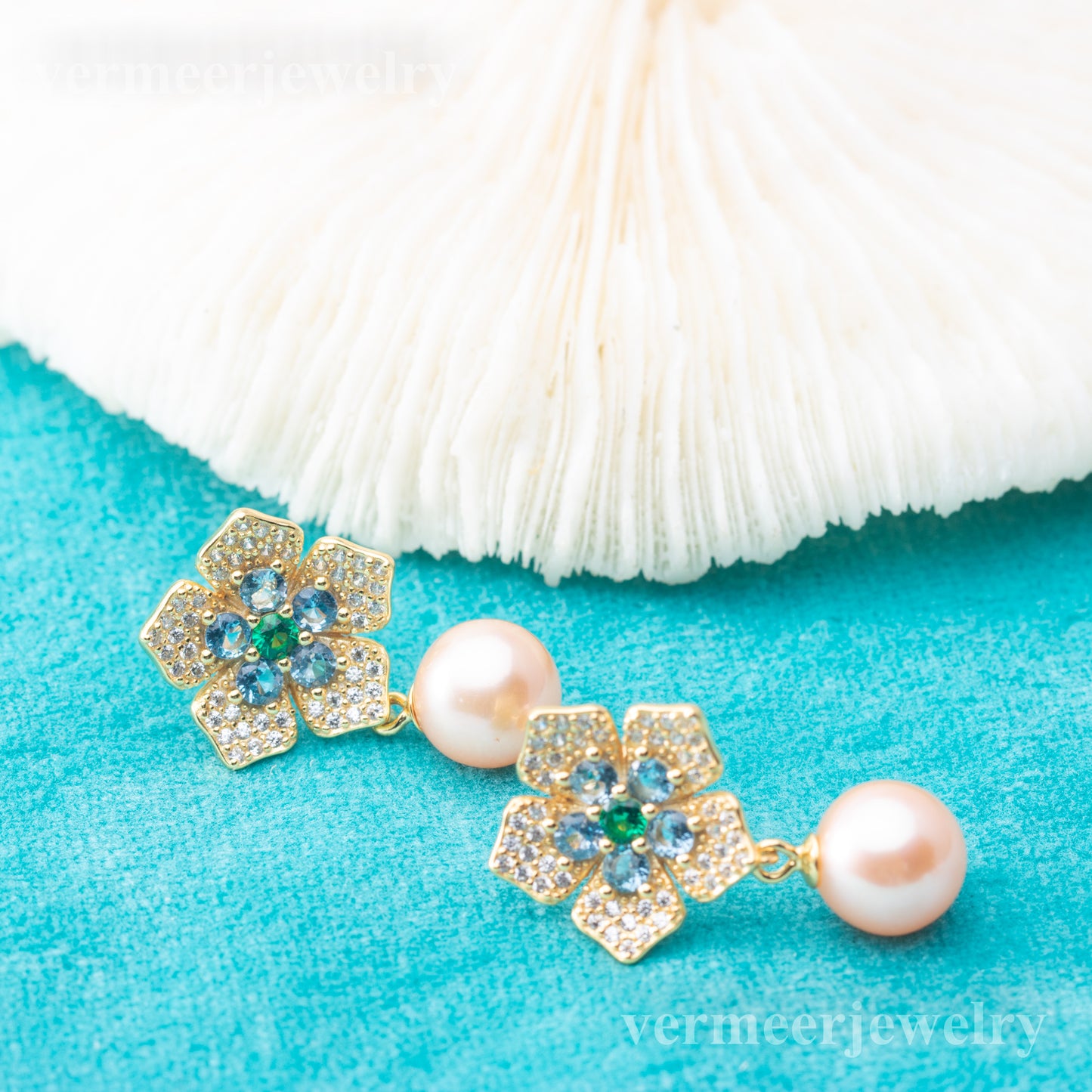 e010834 S925 pearl earring 925 sterling silver DIY 7-8mm Natural Freshwater pearl stud earring for women