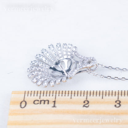 Pe01966  DIY 9-12mm Natural Freshwater pearl pendant accessory 925 sterling silver engagement jewelry necklace for women