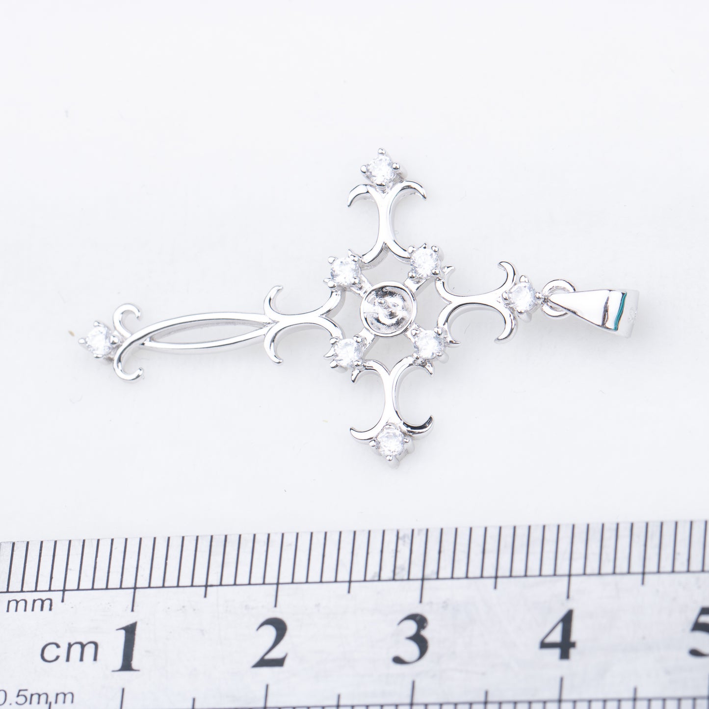 P010876 DIY 5-8mm Natural Freshwater pearl pendant 925 sterling silver cross shape necklace for women halloween jewelry
