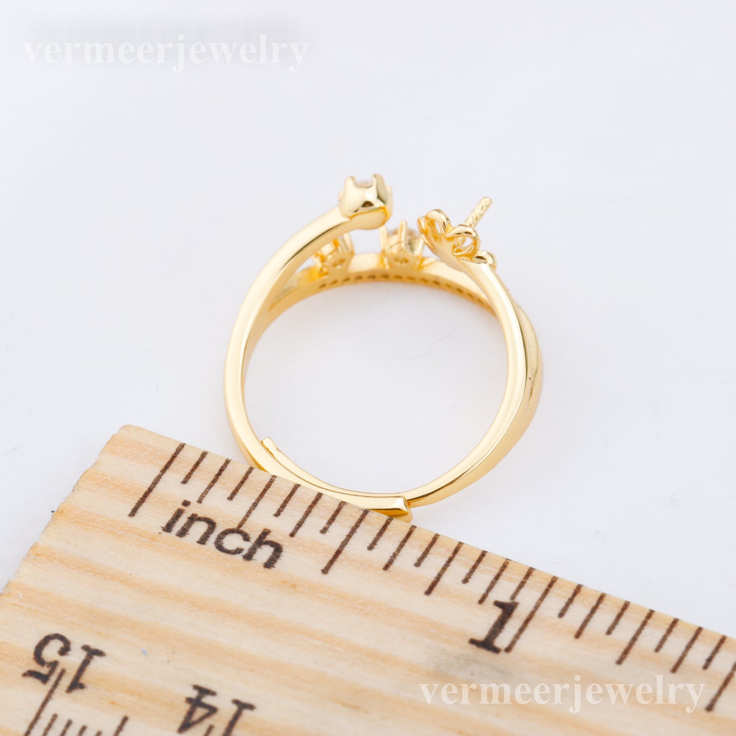 r010909 DIY 6-8mm Natural Freshwater pearl Ring accessory 925 sterling silver Adjustable size engagement jewelry ring for women
