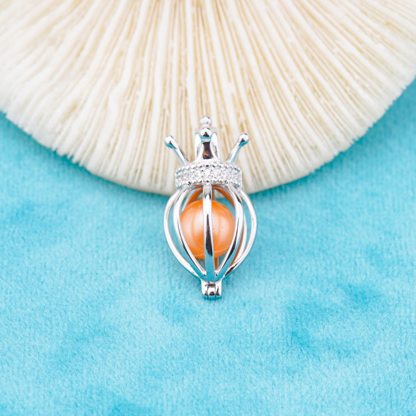 C030102 sterling silver Freshwater pearl cage pendant necklace jewelry locket for pearl party