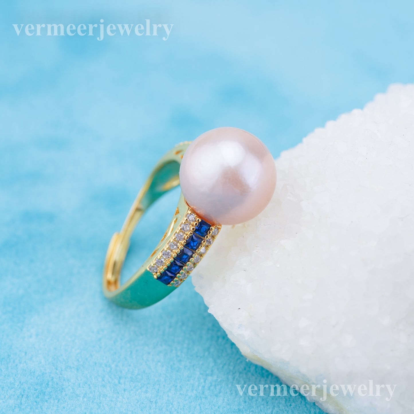 re010939 DIY 9-11mm Natural Freshwater pearl Ring accessory 925 sterling silver Adjustable size engagement ring for women