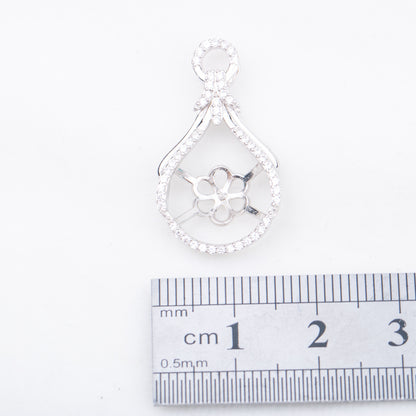 P010910  DIY 7-9mm Natural Freshwater pearl pendant accessory 925 sterling silver engagement jewelry necklace for women