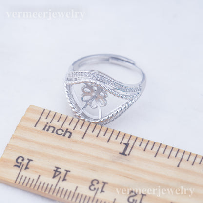 re010954 DIY 9-11mm Natural Freshwater pearl Ring accessory 925 sterling silver Adjustable size engagement ring for women