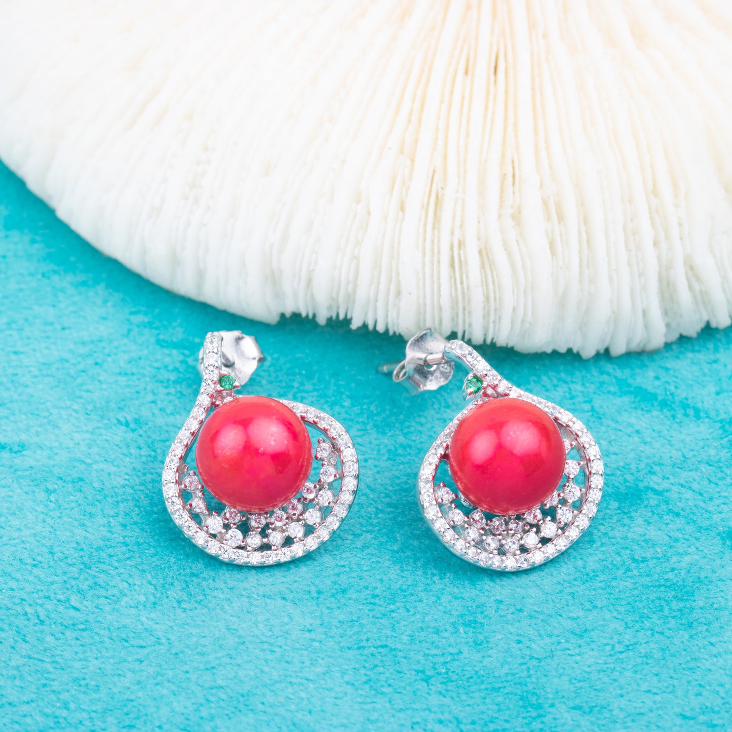 e010787 S925 pearl earring 925 sterling silver DIY 7-8mm Natural Freshwater pearl stud earring for women