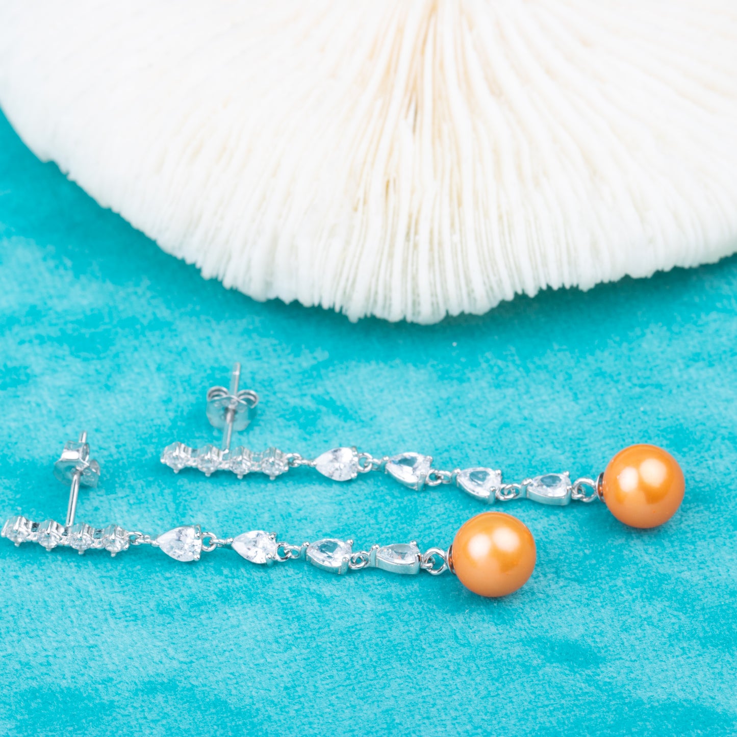 e010818 S925 pearl earring 925 sterling silver DIY 7-8mm Natural Freshwater pearl stud earring for women