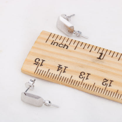 e010882 S925 pearl earring 925 sterling silver DIY 7-8mm Natural Freshwater pearl stud earring for women