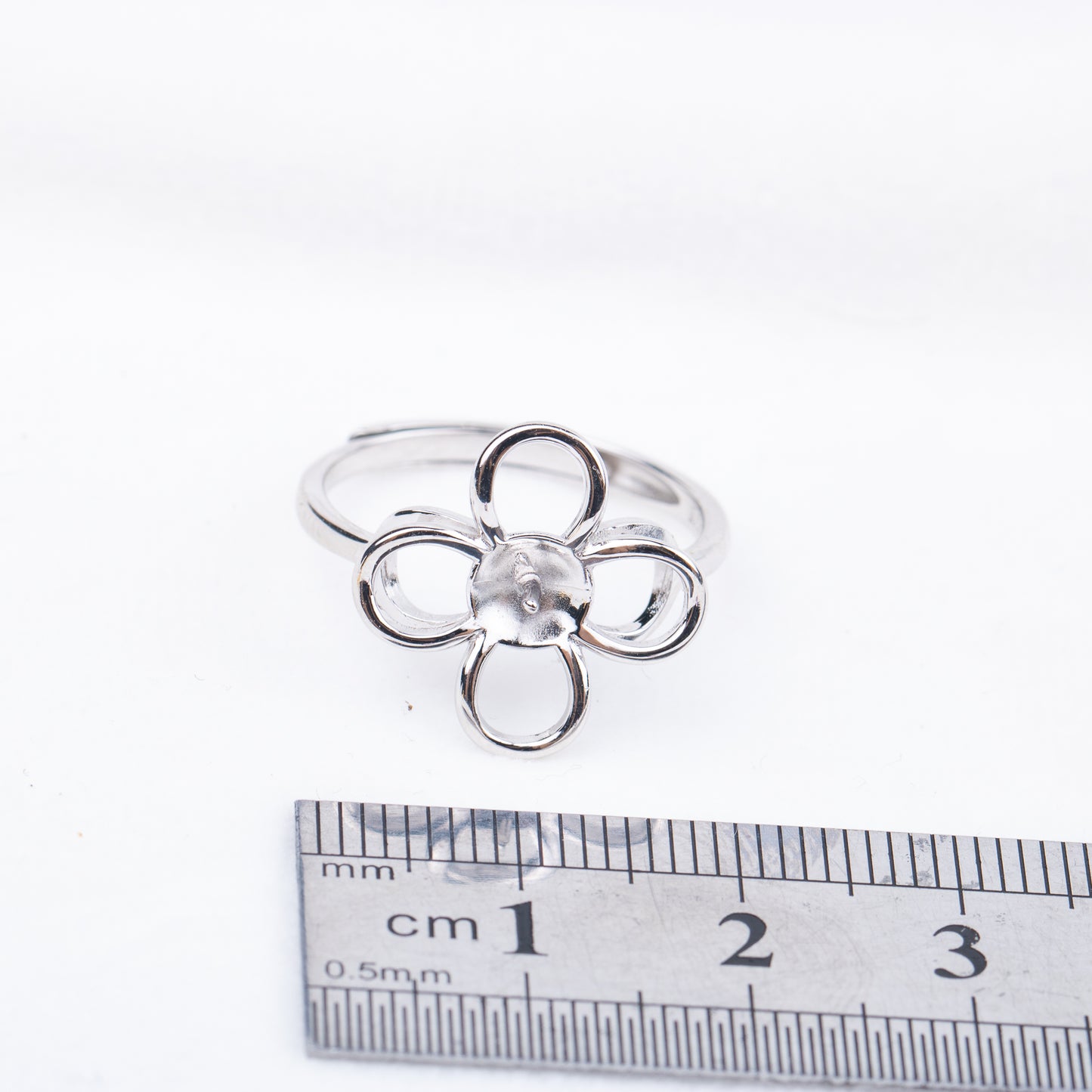 r010716 DIY 7-8mm Natural Freshwater pearl Ring accessory 925 sterling silver Adjustable size engagement jewelry ring for women