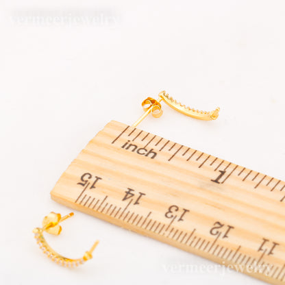 e010866 S925 pearl earring 925 sterling silver DIY 7-8mm Natural Freshwater pearl stud earring for women