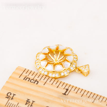 Pe011021  DIY 9-12mm Natural Freshwater pearl pendant accessory 925 sterling silver engagement jewelry necklace for women